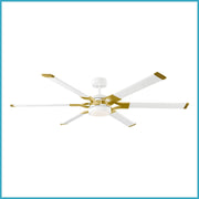 Loft 62" LED Ceiling Fan in Matte White and Burnished Brass