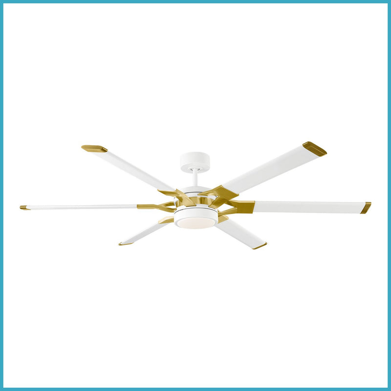Loft 62" LED Ceiling Fan in Matte White and Burnished Brass