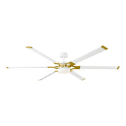 Loft 72" LED Ceiling Fan in Matte White and Burnished Brass