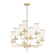 Crosby 9 Light Chandelier in Satin Brass