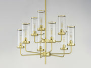 Crosby 9 Light Chandelier in Satin Brass