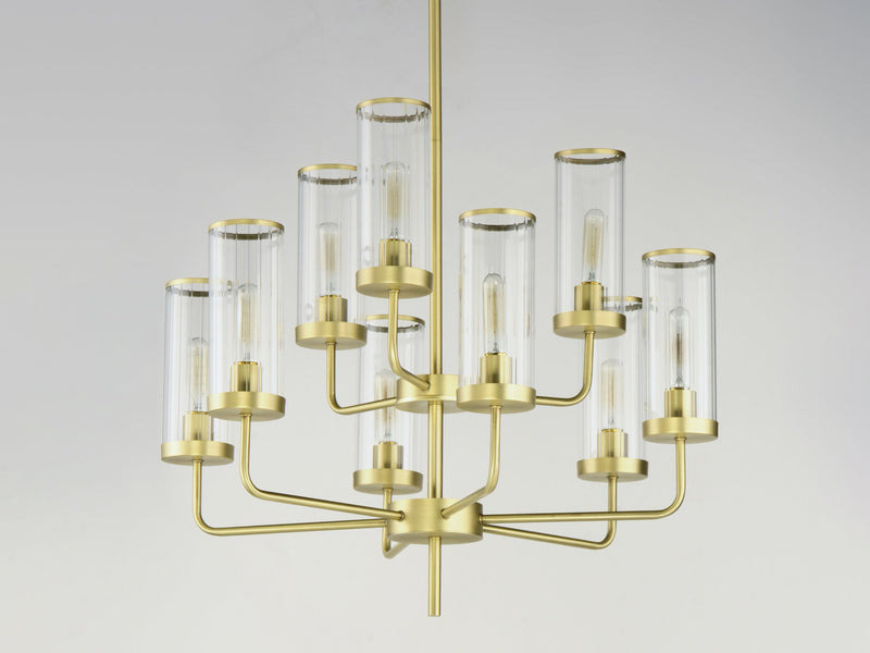 Crosby 9 Light Chandelier in Satin Brass