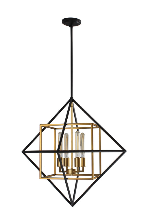 Pryor One Light Pendant in Antique Gold/Black