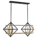 Pryor Six Light Pendant in Antique Gold/Black