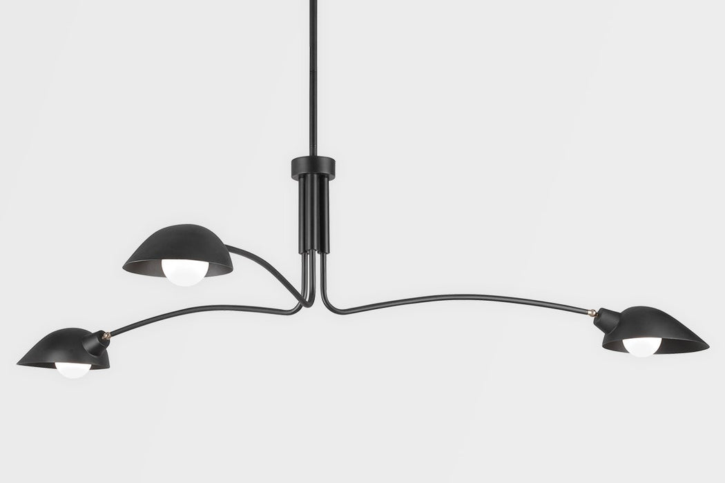 F7813-SBK - Leo 3-Light Pendant in Satin Black by Troy Lighting