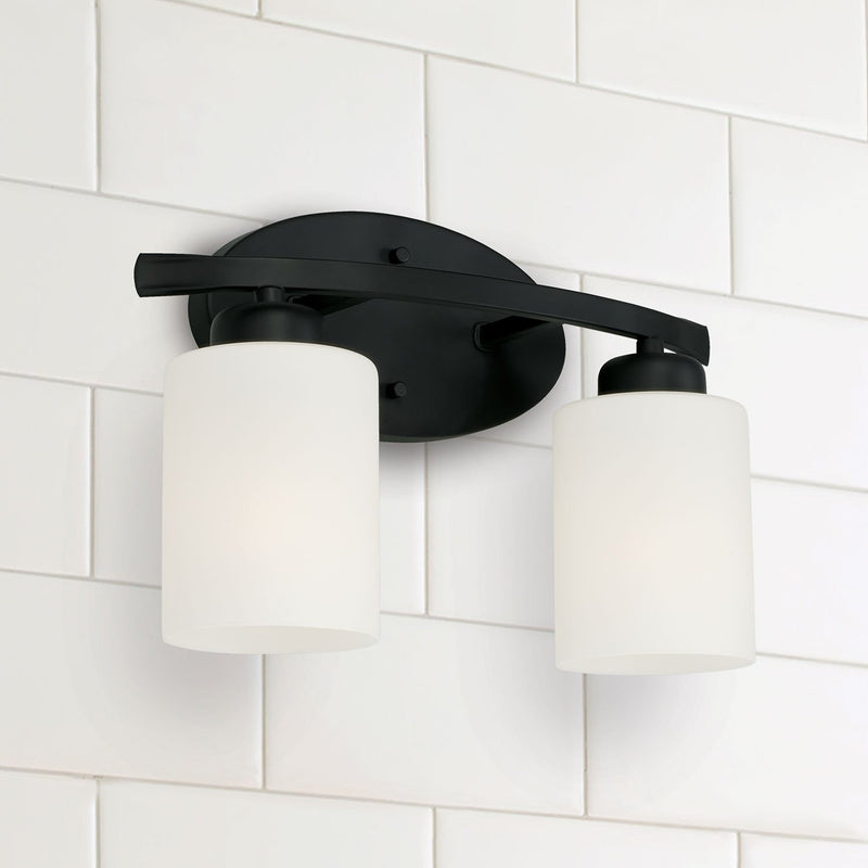 Dixon 2-Light Bath Vanity Light in Matte Black