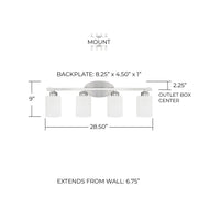 Dixon 4-Light Bath Vanity Light in Brushed Nickel