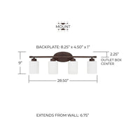 Dixon 4-Light Bath Vanity Light in Bronze