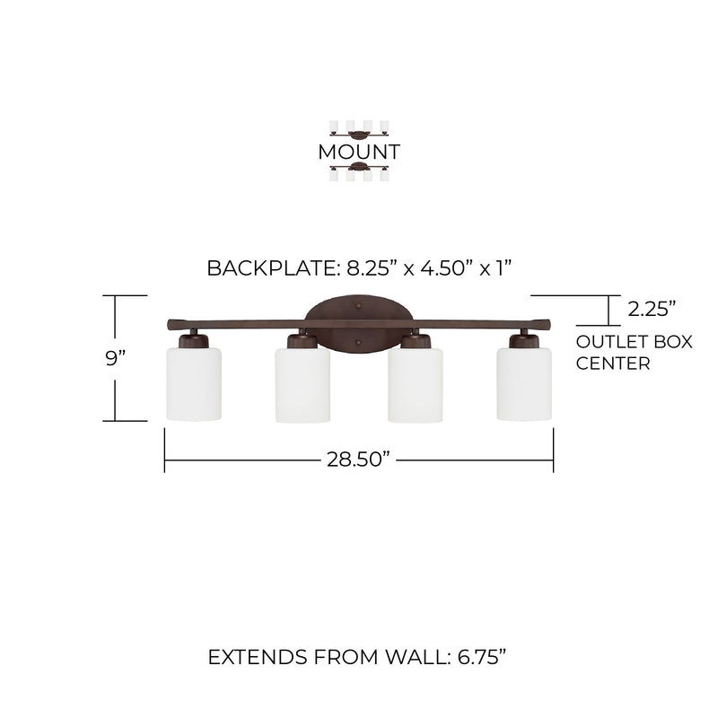 Dixon 4-Light Bath Vanity Light in Bronze