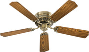 Custom 52" 5-Blade Hugger Ceiling Fan in Antique Brass