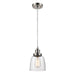 Jenny 1-Light Pendant in Brushed Nickel with Clear Glass