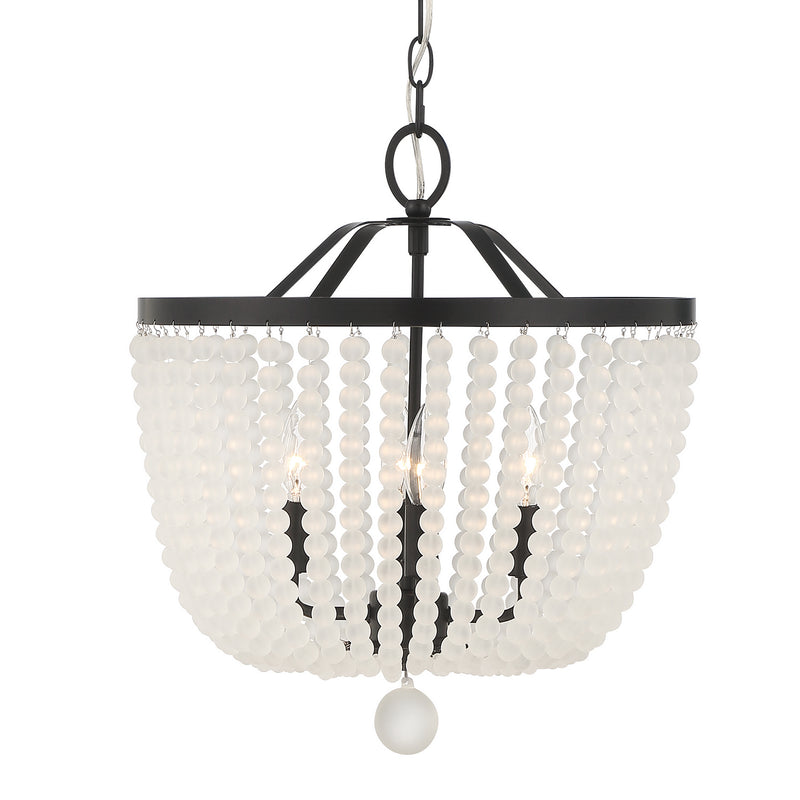 604-MK-FR- Rylee 4-Light Chandelier in Matte Black by Crystorama