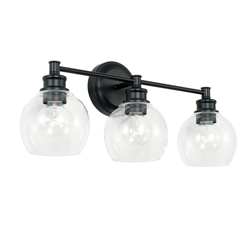 Mid Century 3-Light Vanity in Matte Black - Lamps Expo