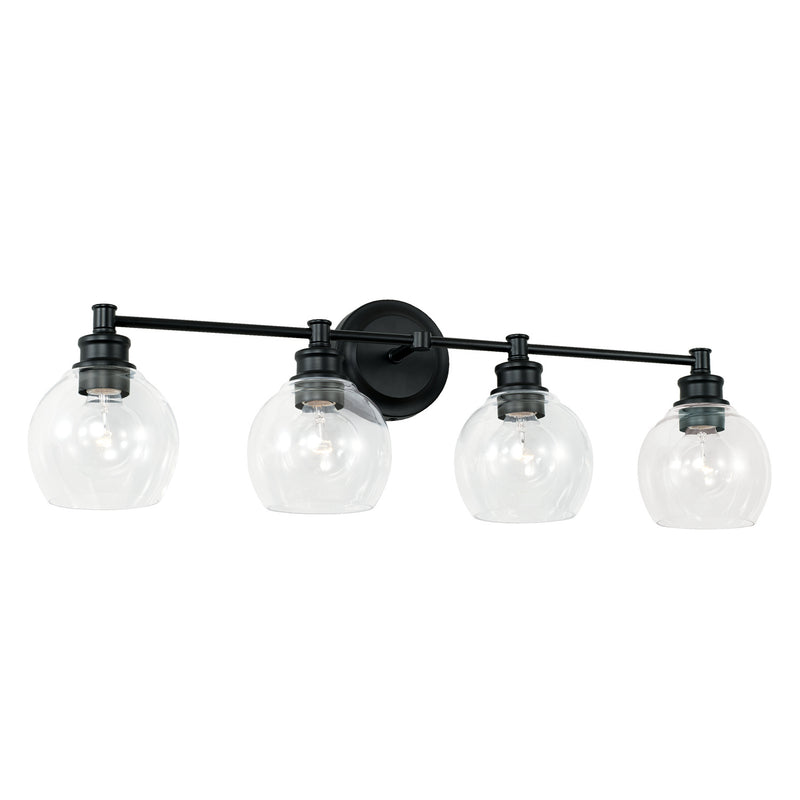 Mid Century 4-Light Vanity in Matte Black - Lamps Expo
