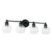 Mid Century 4-Light Vanity in Matte Black - Lamps Expo