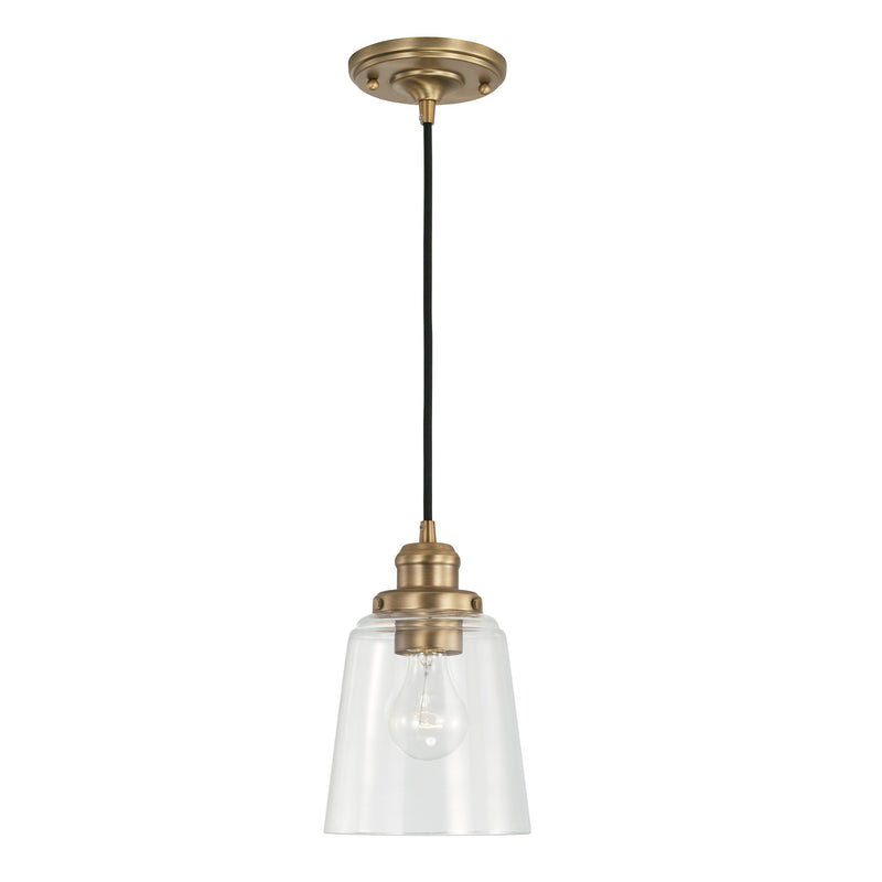 Fallon 1-Light Pendant in Aged Brass - Lamps Expo