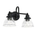 Baxter 2-Light Vanity in Matte Black - Lamps Expo
