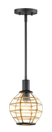 Heirloom 1 Light Mini Pendant in Black / Burnished Brass