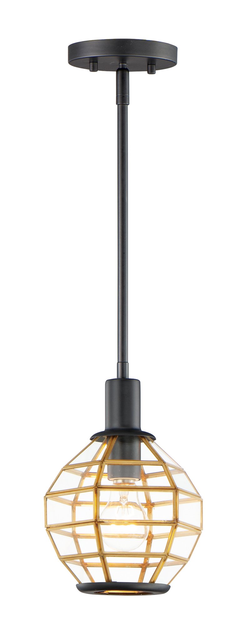 Heirloom 1 Light Mini Pendant in Black / Burnished Brass