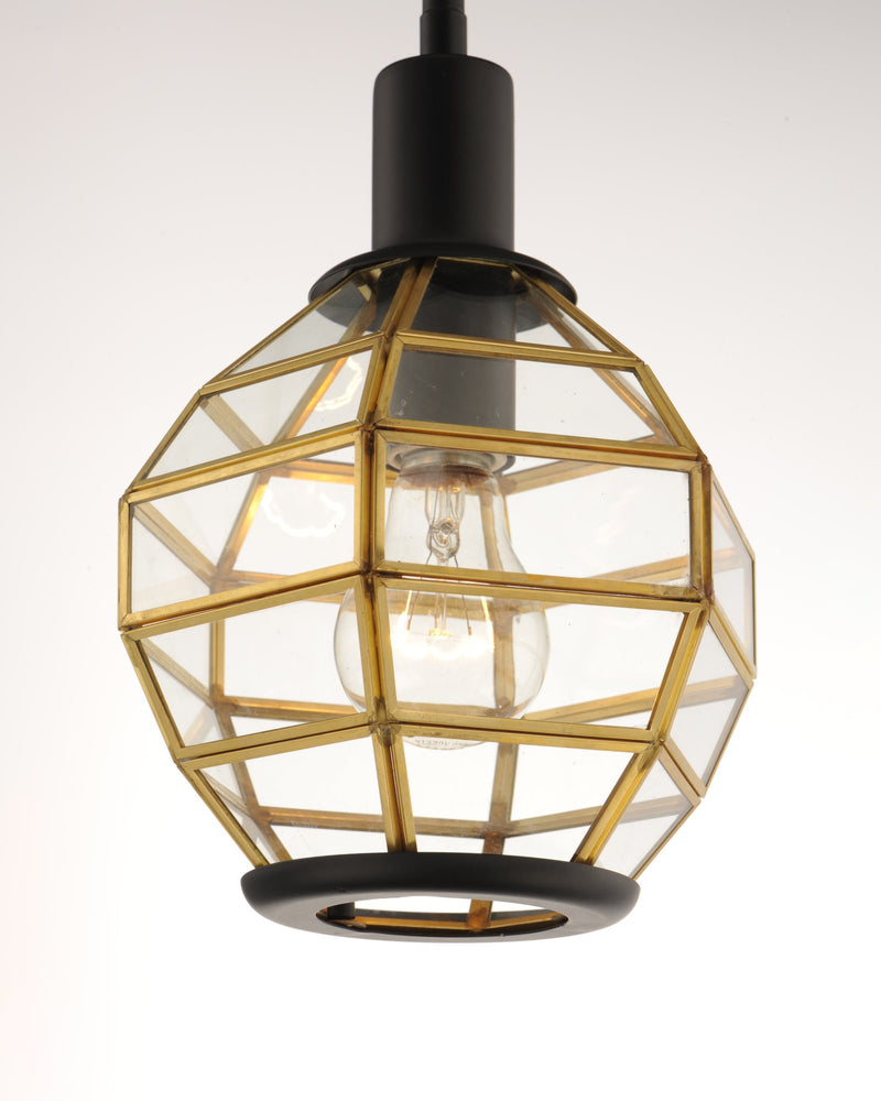 Heirloom 1 Light Mini Pendant in Black / Burnished Brass