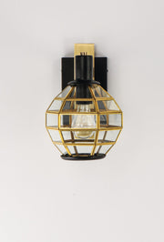Heirloom 1 Light Outdoor Wall Sconce in Black / Burnished Brass