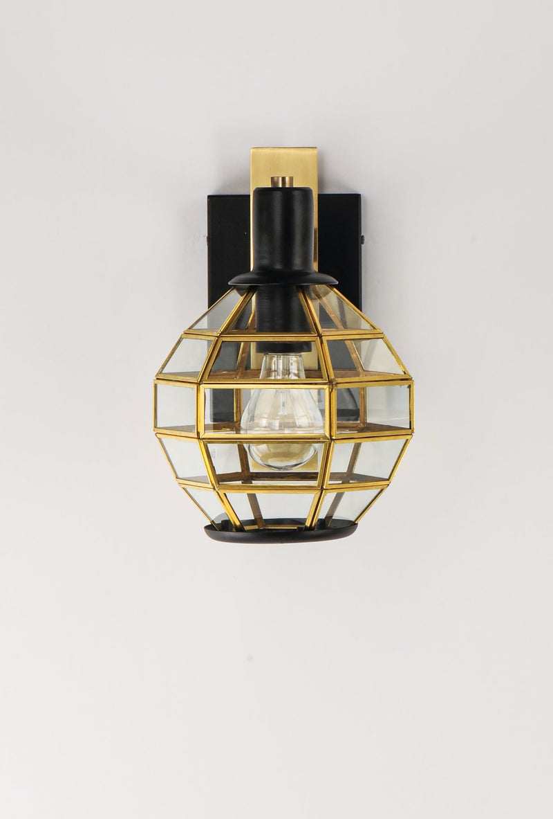 Heirloom 1 Light Outdoor Wall Sconce in Black / Burnished Brass