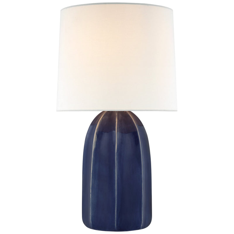 Melanie Large Table Lamp in Frosted Medium Blue