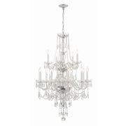 Traditional Crystal 15 Light 32" Chandelier in Polished Chrome