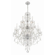 Traditional Crystal 15 Light 32" Chandelier in Polished Chrome