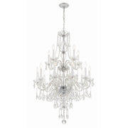 Traditional Crystal 15 Light 32" Chandelier in Polished Chrome