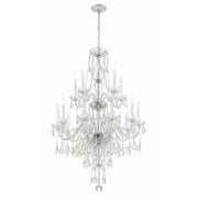 Traditional Crystal 15 Light 32" Chandelier in Polished Chrome