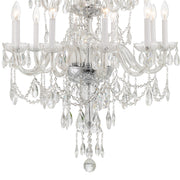 Traditional Crystal 15 Light 32" Chandelier in Polished Chrome