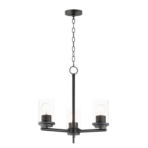 Corona Three Light Chandelier in Black