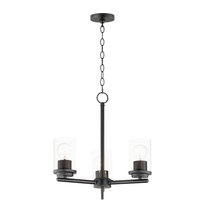 Corona Three Light Chandelier in Black
