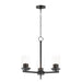 Corona Three Light Chandelier in Black