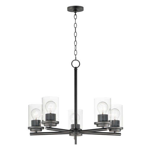 Corona Five Light Chandelier in Black