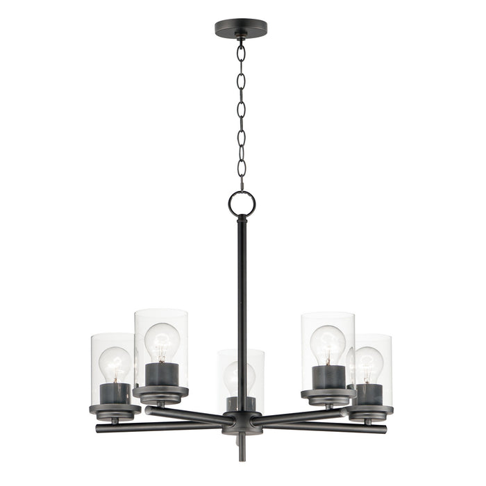 Corona Five Light Chandelier in Black