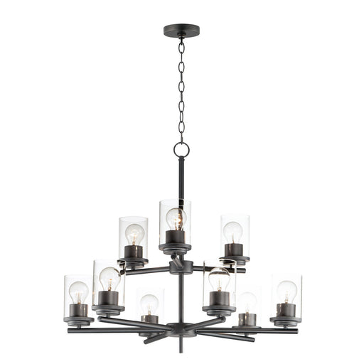 Corona Nine Light Chandelier in Black