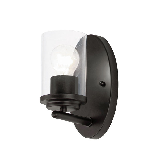 Corona One Light Wall Sconce in Black