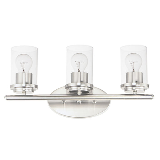 Corona Three Light Bath Vanity in Satin Nickel