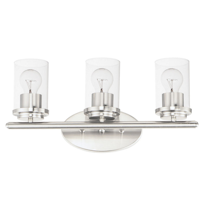 Corona Three Light Bath Vanity in Satin Nickel