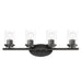 Corona Four Light Bath Vanity in Black