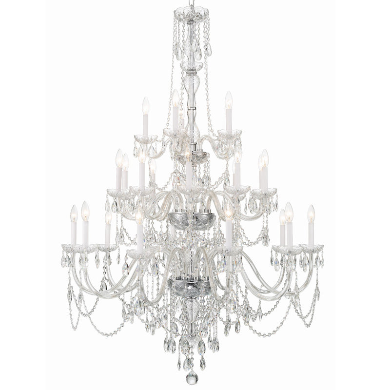Traditional Crystal 25 Light 45" Chandelier in Polished Chrome