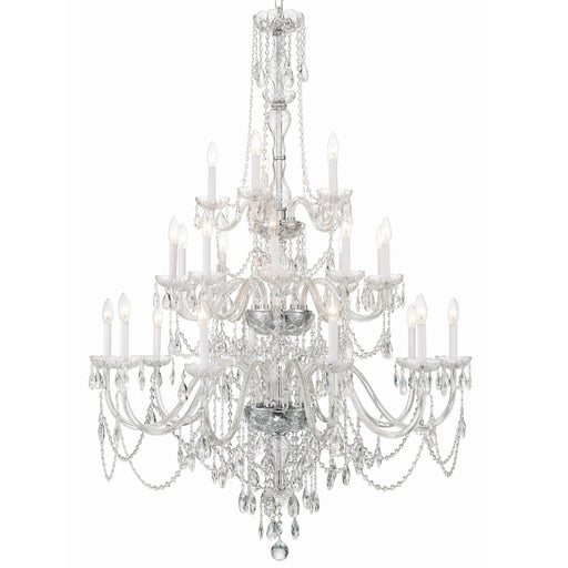Traditional Crystal 25 Light 45" Chandelier in Polished Chrome