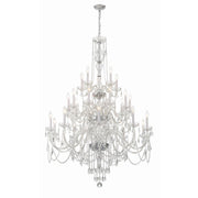 Traditional Crystal 25 Light 45" Chandelier in Polished Chrome