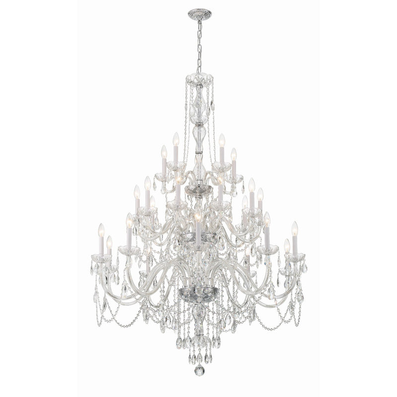 Traditional Crystal 25 Light 45" Chandelier in Polished Chrome
