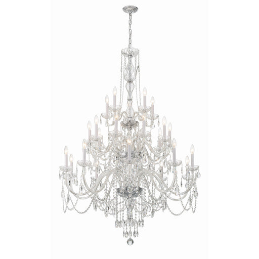 Traditional Crystal 25 Light 45" Chandelier in Polished Chrome