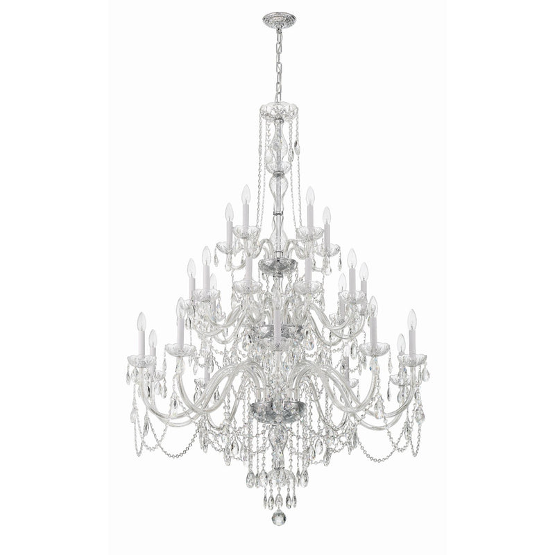 Traditional Crystal 25 Light 45" Chandelier in Polished Chrome