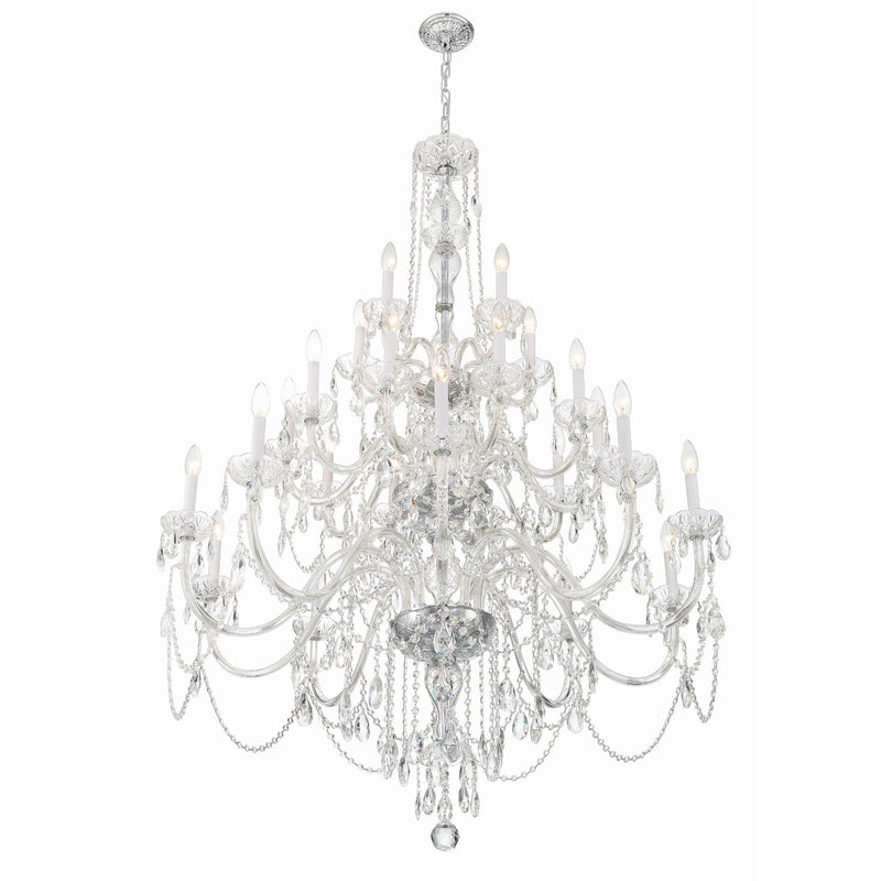 Traditional Crystal 25 Light 45" Chandelier in Polished Chrome