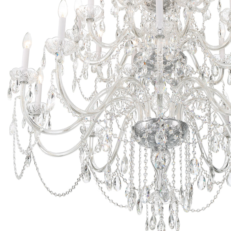 Traditional Crystal 25 Light 45" Chandelier in Polished Chrome